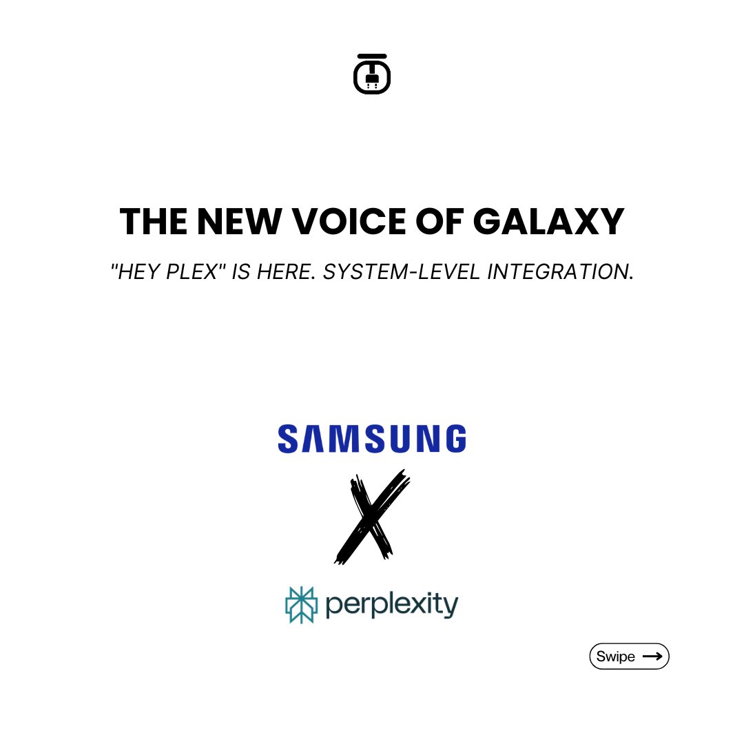 techplugone's tweet photo. "Hey Plex" is the new "Hey Siri." Perplexity is now a system-level AI on the Galaxy S26. Choose your favorite assistant with zero friction.
#TechPlugOne #Perplexity #Samsung #GalaxyS26 #FYP #Bixby #Innovation #TechNews #Khamenei https://t.co/yPejyQI6Cc