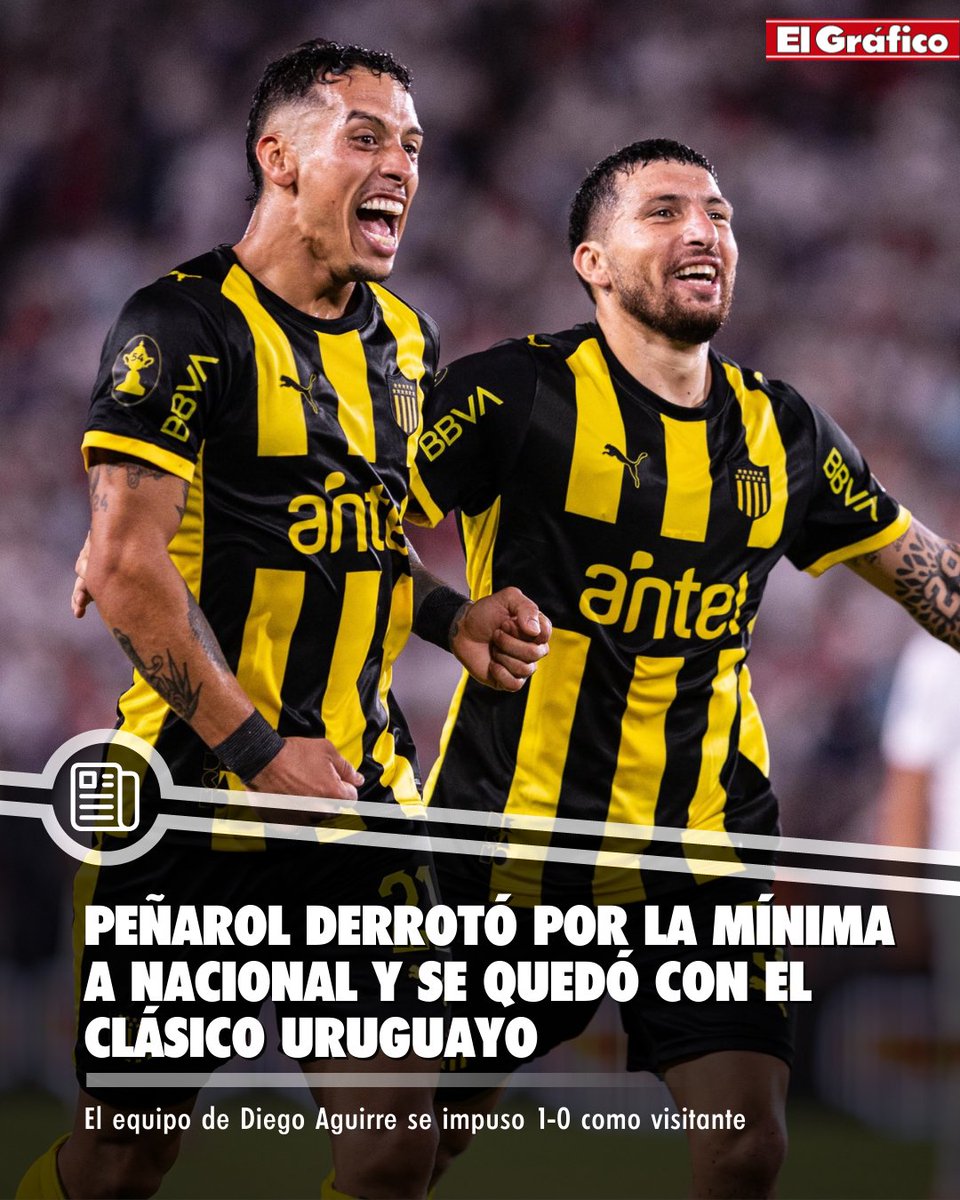 🇺🇾Peñarol y Nacional jugaron una nueva edición del clásico uruguayo y el Manya fue el ganador.

⚽️Matías Arezo (76') convirtió el único gol del encuentro disputado en el Gran Parque Central.

🟥En el vencedor, Eric Remedi fue expulsado a los 85'.