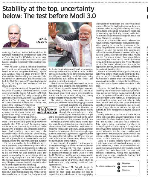 My article in today's The Pioneer