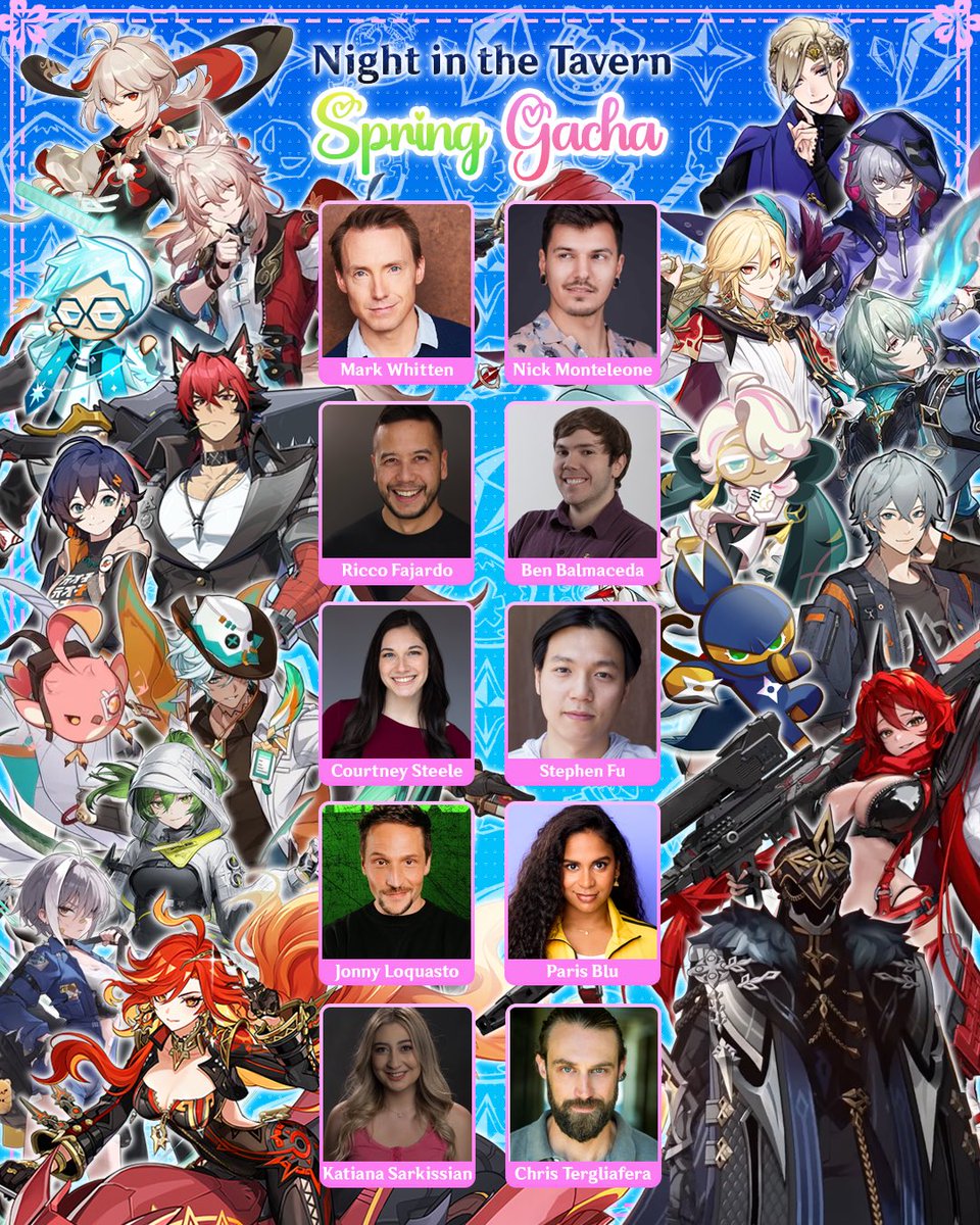 pop_umai's tweet photo. 🌼 30 GUESTS OF HONOR 🌼

Please welcome all our VA Guests for Night in the Tavern: Spring Gacha! 🥳

Don’t miss your chance to meet them on April 11th in Montclair Place! 

Free General Admission &amp; Parking
Register for your tickets 🔽
https://t.co/oFnrCqXYiE https://t.co/fqBmP9NIxH