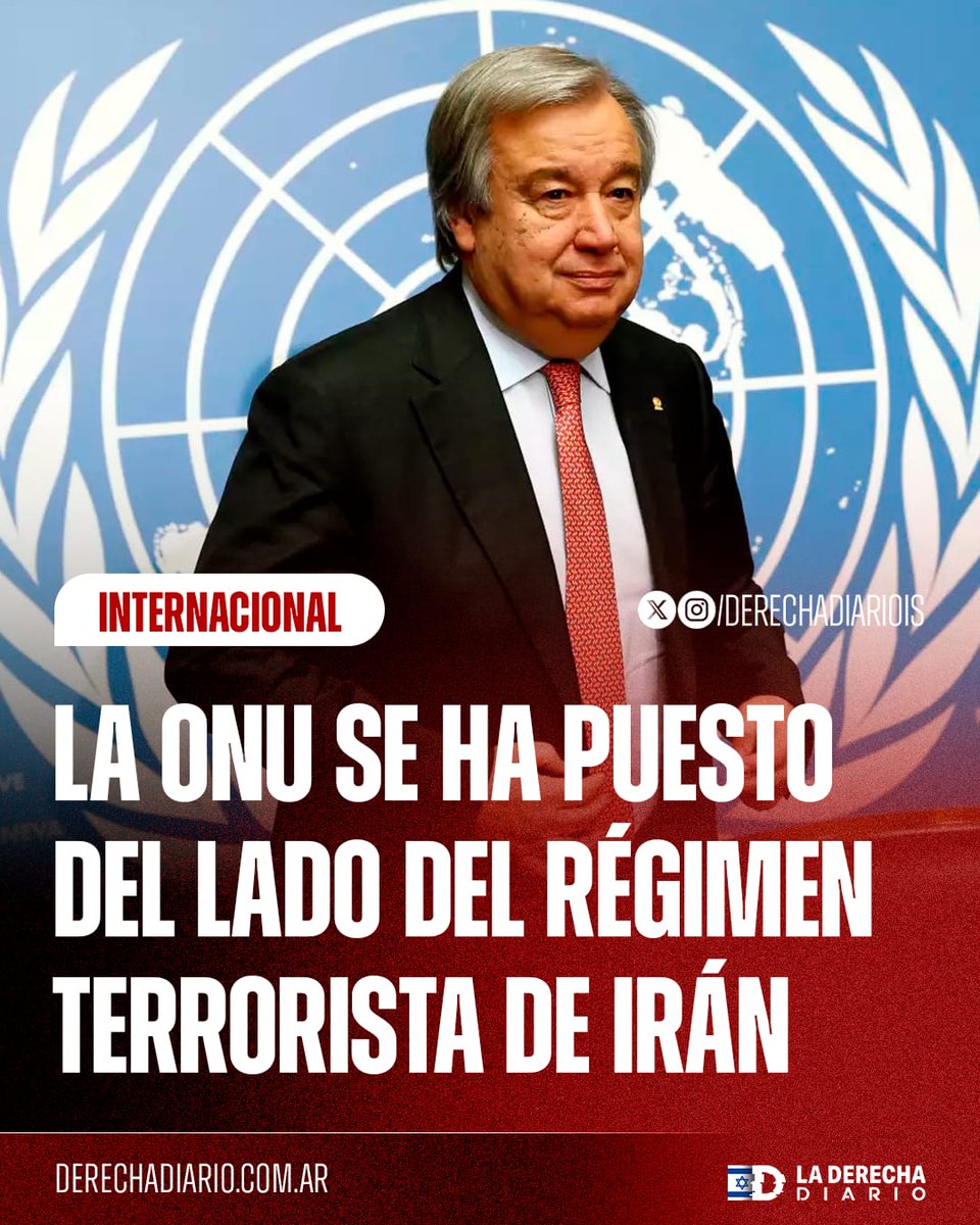 🇺🇳🇮🇷🇮🇱🇺🇸 | NO LA VEN: El Secretario General de la ONU, António Guterres, condenó la operación conjunta de EE.UU. e Israel y se puso del lado del régimen terrorista de Irán.