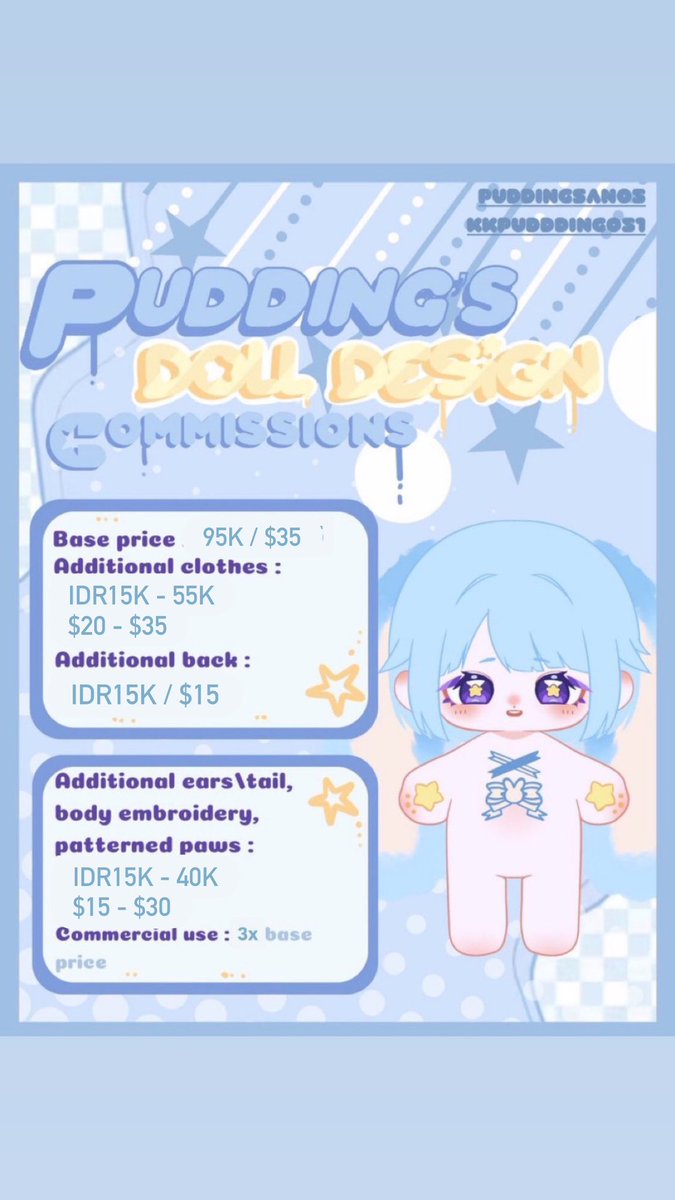 hoppingshinos's tweet photo. 2026 Doll Design Cømmissions!
(RTs and likes appreciated!)
Hello! Ever considered a custom doll but don’t have a design? Well I’m here to help you with designing the doll design of your dreams!
T&C and details below~
#dolldesign #cottondoll https://t.co/X1R3zz1SFI