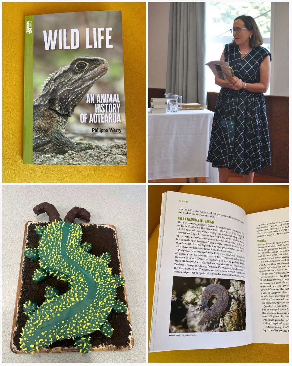 OratiaBooks's tweet photo. A velvet worm cake to celebrate the launch of Wild Life — An Animal History of Aotearoa by Philippa Werry, yesterday in Wellington.
#oratiabooks #thenzseries #nzseries #wildlife #nzwildlife #velvetworm https://t.co/gAdLwhxWQw