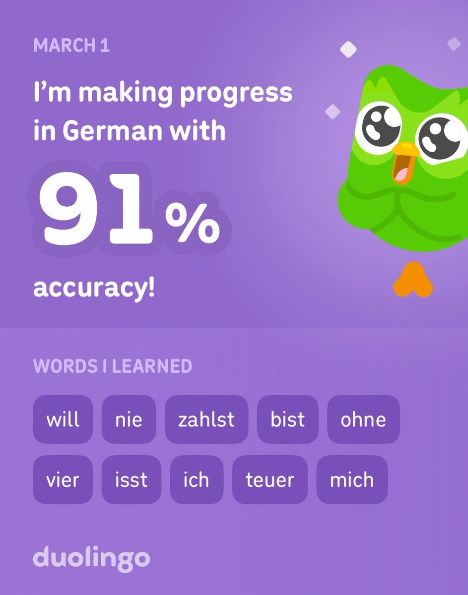 altust's tweet photo. I’m learning German on Duolingo! It’s free, fun, and effective. https://t.co/SfG2yqUXVT