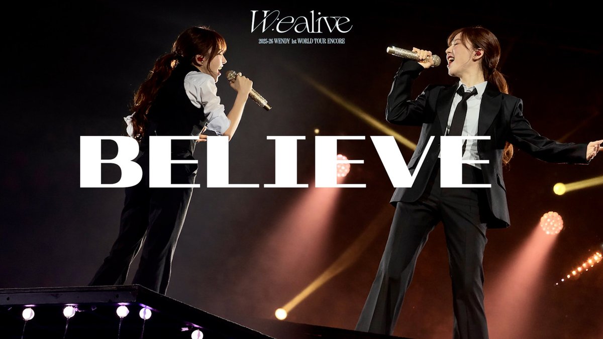 260228 260301
2025-26 WENDY 1st WORLD TOUR <W:EALIVE> ENCORE

Believe
youtu.be/y1jz0qcX4UU

#WENDY #RedVelvet
#웬디 #레드벨벳
#CeruleanVerge #Sunkiss #Wealive