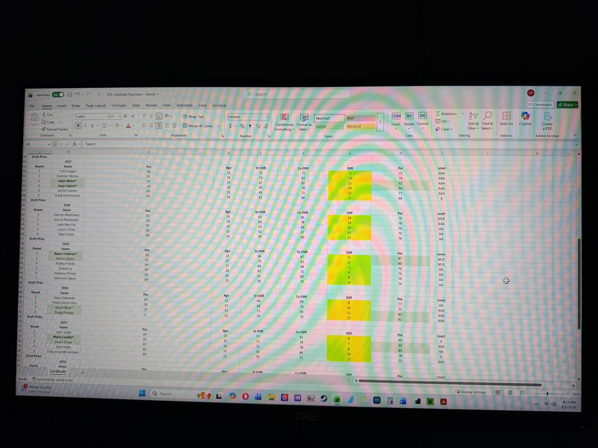 CamTweets23's tweet photo. @mrhurriicane yo I took your advice from a couple years ago on making a spreadsheet for MLB franchises. It's really helped the longevity and keeping track of draft picks. Check out my 7 time WS Champion Cardinals! https://t.co/Gbt6N3Y4YH