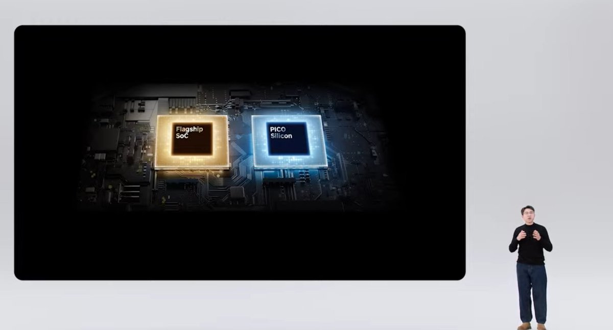 SkarredGhost's tweet image. Another feature of Project Swan is mixed reality. Pico is building its own silicon to make MR amazing. And the double chips design drives two 4K visuals. They say 2x CPU and GPU power of the previous headset

#Pico #MixedReality