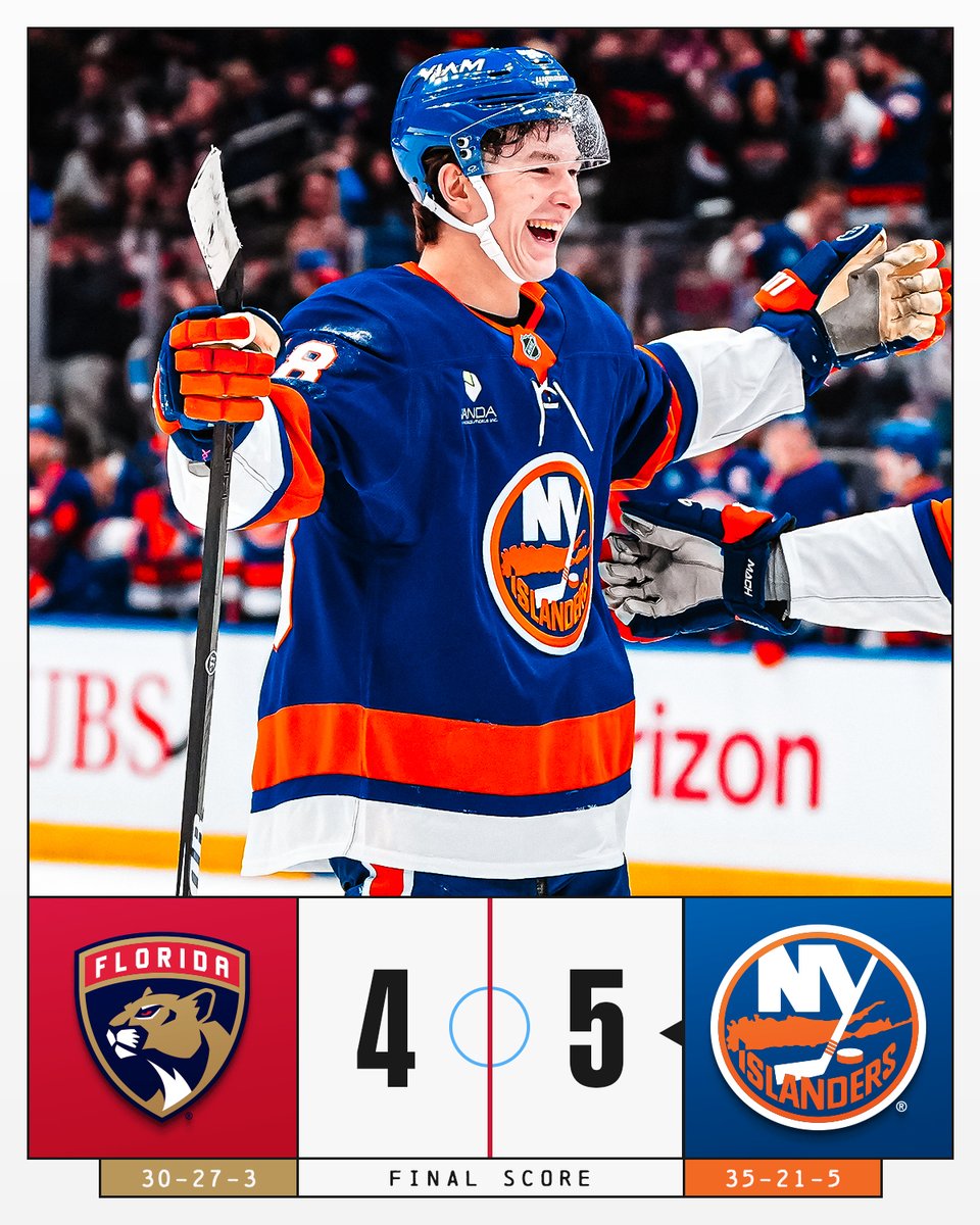 NHL's tweet photo. MATTHEW SCHAEFER LEADS THE ISLES TO THEIR EIGHTH WIN IN 10 GAMES 🔥 https://t.co/GB2b87FPmI