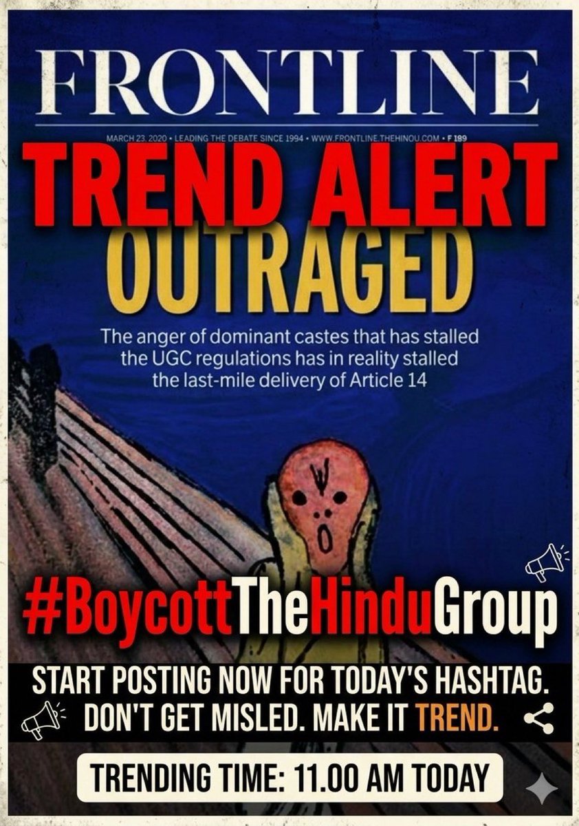 #BoycottTheHinduGroup

Post-Independence politics often framed caste issues in terms of oppression vs reform. Nuanced cooperation stories don’t always fit polarized narratives.

Why is the government setting a wrong Hindutva narrative to divide the country along caste lines and