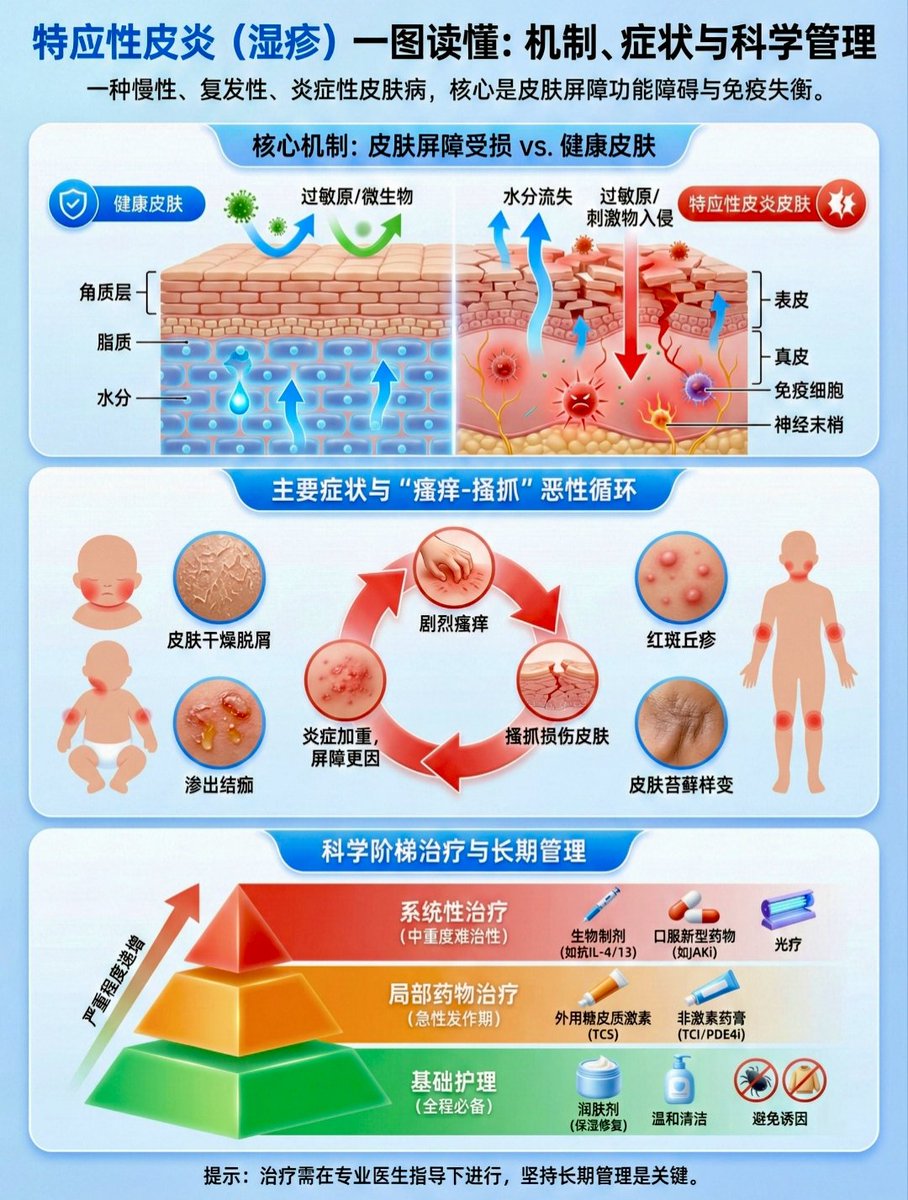 HotmailfromSH's tweet photo. 「一图读懂：特应性皮炎（Atopic Dermatitis）-“湿疹”」