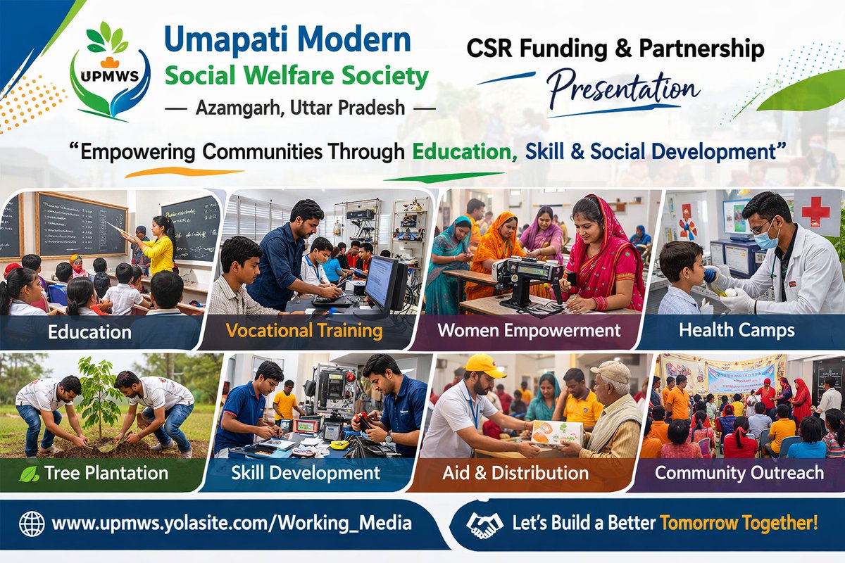 upmws_org's tweet photo. Umapati Modern Social Welfare Society is a non-profit organization based in Azamgarh, Uttar Pradesh, dedicated to uplifting underprivileged and marginalized communities through sustainable social development programs. https://t.co/u5z0hyWup1