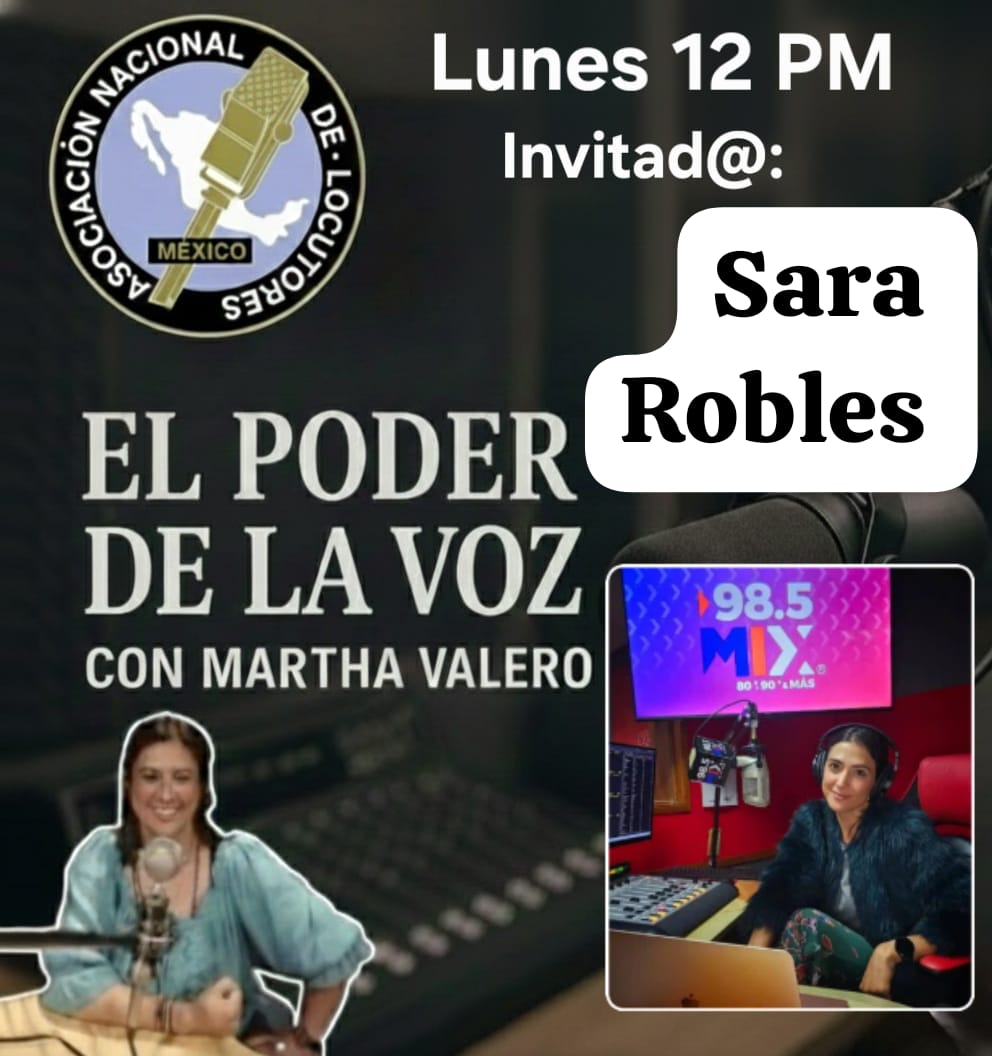 Es hoy !!! Este lunes 2 de marzo iniciamos el mes en El Poder de la Voz con nuestra invitada desde San Luis Potosí , México Sara Robles ,Locutora,Locutora comercial, Coach de Voz .  <a href="/ANLM5/">Locutores de México</a> No te lo pierdas  12:00 pm 🇲🇽 en el siguiente enlace : facebook.com/share/1QLVup1r…