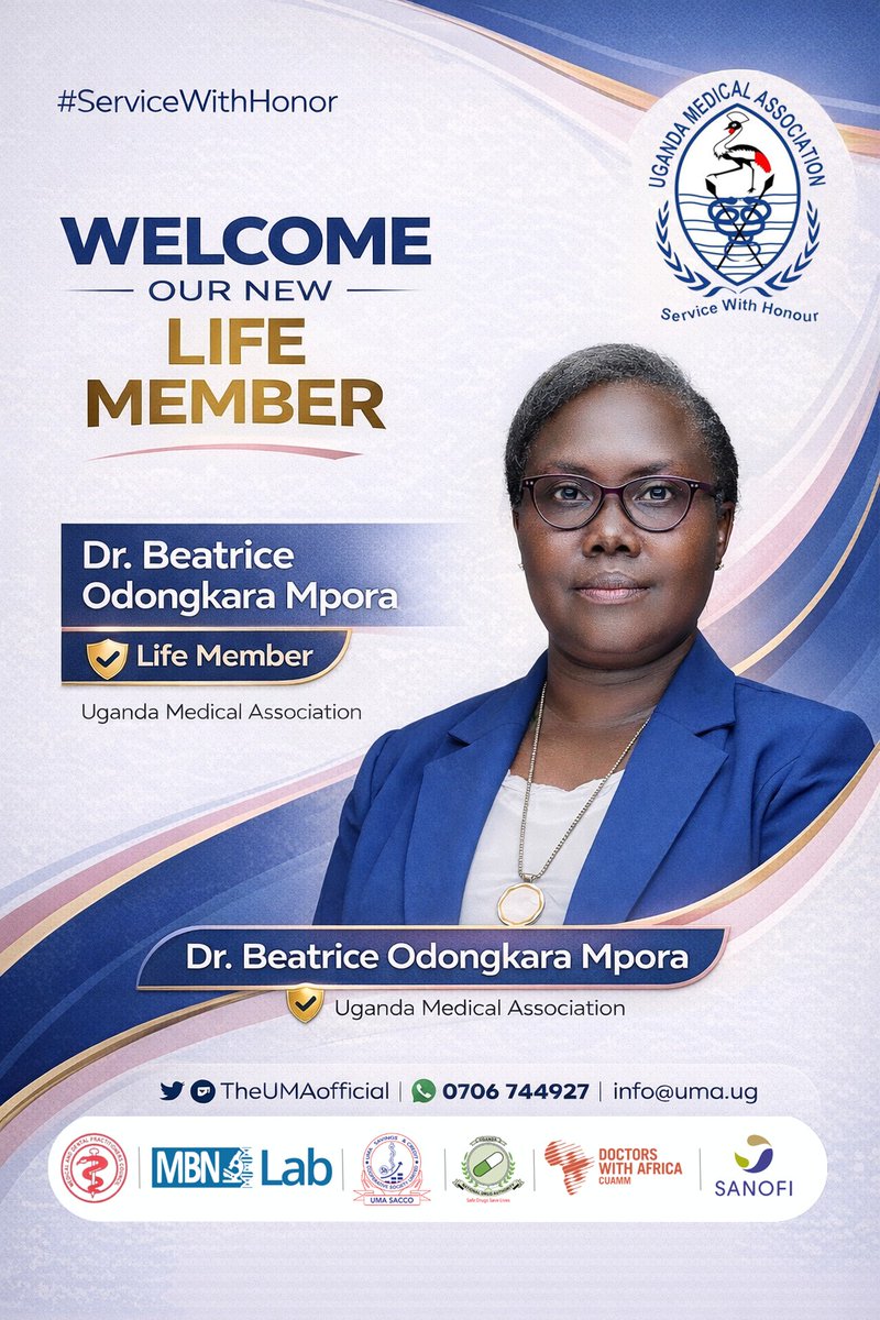 TheUMAofficial's tweet photo. 𝗡𝗘𝗪 𝗟𝗜𝗙𝗘 𝗠𝗘𝗠𝗕𝗘𝗥! ✊🏽

We proudly welcome Dr. @Odongkarabeatr as the newest Life Member of U.M.A.

Life Membership is more than a title. It is commitment, belonging, and a promise to walk the long journey together.

Welcome to the family! 👏🏽

#ServiceWithHonour https://t.co/GcgcOosB9N