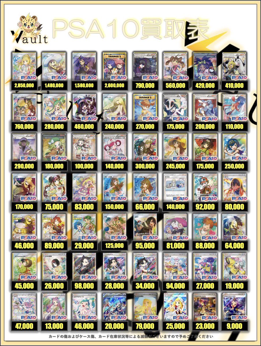 ポケカPSA10強化買取】⚡️3/2更新 ポケカPSA10の買取表になります