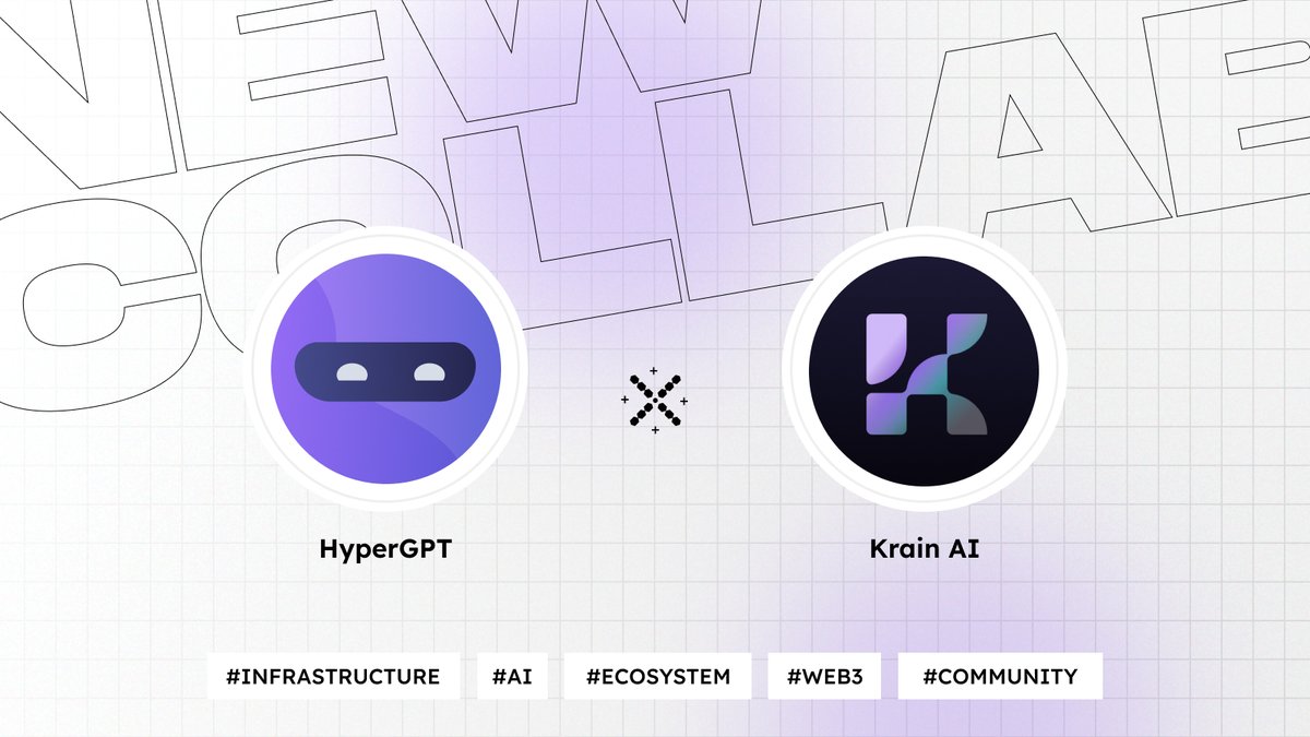 hypergpt's tweet photo. AI is moving fast.
But infrastructure is what turns momentum into an economy.

That’s why HyperGPT is teaming up with @krain_ai.  🤝

HyperGPT is building the user layer for AI in Web3, from AI Agents and AI Apps to launchpads and marketplaces.

KRAIN AI is building the infrastructure layer, powering AI app discovery, token launch systems, liquidity frameworks, and scalable hosting for the AI economy. ⚙️

Together, we’re connecting AI applications, token economies, and on-chain infrastructure into a more seamless ecosystem.

🔹 Developers get better tools to launch and scale
🔹 Builders gain new pathways to tokenize and distribute
🔹 Users discover and interact with AI in entirely new ways

From AI Agents to AI Apps, from launchpads to liquidity infrastructure.. The future of the AI economy is collaborative!

And this is just the beginning. 🚀

Welcome to the next phase of AI x Web3 with HyperGPT × Krain AI.