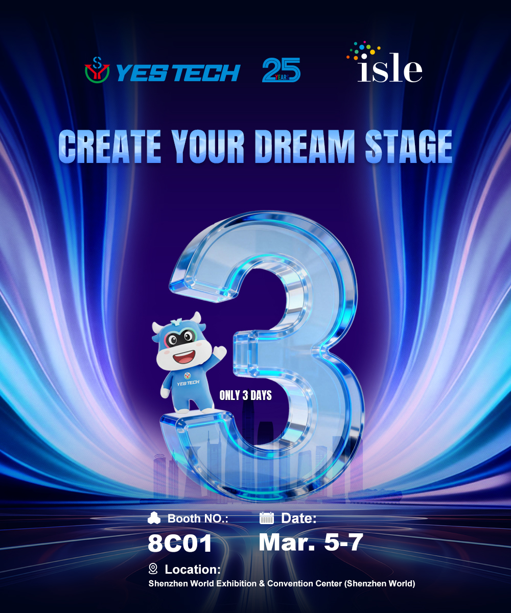 YESTECH_LED's tweet image. The countdown is on — only 3 days left until we meet at ISLE 2026!

This year, we're bringing more than just cutting-edge LED solutions.
Get ready for the offline debut of YES TECH’s official IP — “Victory”
See you there!
#YESTECH #ISLE2026 #LEDDisplay #RentalLED #CreativeStage