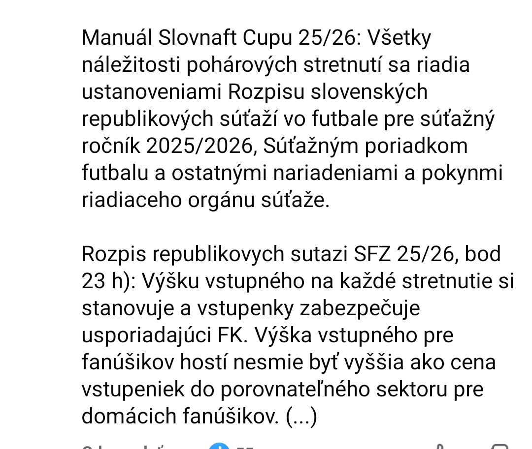 Spojme sa pre futbal, diel nekonečno:
Podbrezová vníma stredajšie štvrťfinále poháru ako veľkú šancu ísť ďalej, tak sa rozhodli, že to podporia symbolickým vstupným 1 €. Fajn iniciatíva od klubu, na ktorý bežne veľa divákov nechodi. Lenže, sektor hostí je za 8€: