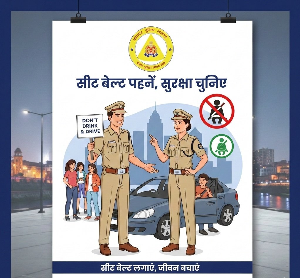 lucknowtraffic's tweet image. सीट बेल्ट 'बंधन' नहीं, आपकी 'सुरक्षा' है! 
​चाहे सफर छोटा हो या लंबा, सीट बेल्ट लगाना कभी न भूलें। यह सिर्फ चालान से बचने के लिए नहीं, बल्कि खुद को बचाने के लिए है।
​आज ही संकल्प लें: गाड़ी स्टार्ट करने से पहले, सीट बेल्ट ज़रूर लगाएँगे!
​#TravelSafe #TrafficRules #StaySafe