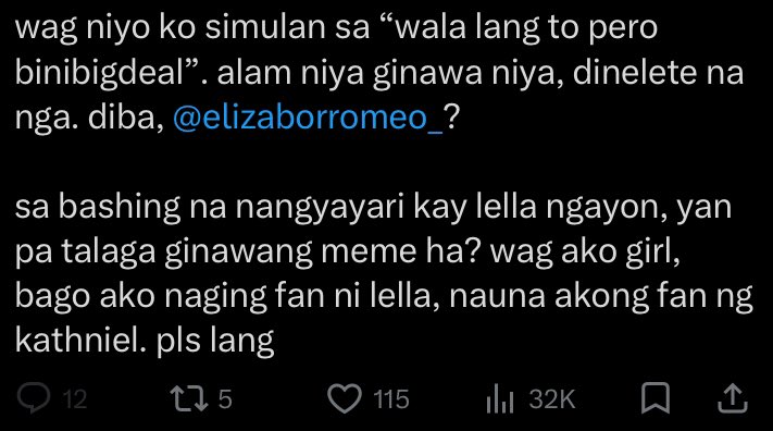 hello po! let’s protect both eli and lella. it’s unfair to pit those women against each other when we’re supposed to celebrate the international women’s month : (((

masyadong invested tayo sa petty stan wars na hindi naman talaga sila nagkaroon ng hidden animosity like ever.