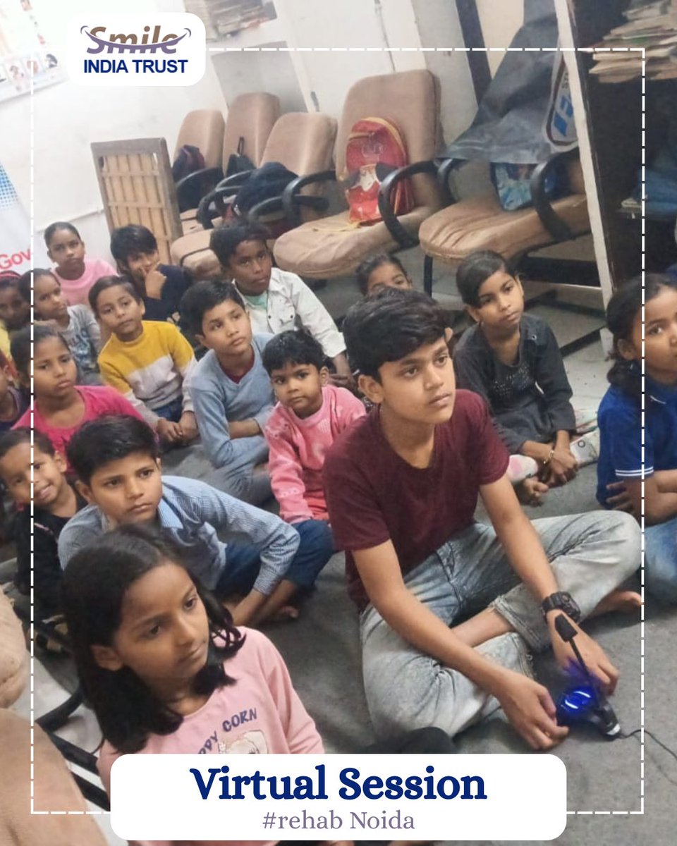 smileindiatrst's tweet photo. A room full of smiles, curiosity, and hope 💙
Through our virtual session at Rehab Noida, children came together to learn, laugh, and grow—proving that when care meets compassion, distance is never a barrier.

#SmileIndiaTrust #VirtualSession #RehabNoida #InclusiveEducation https://t.co/ELjq9ZNfoJ