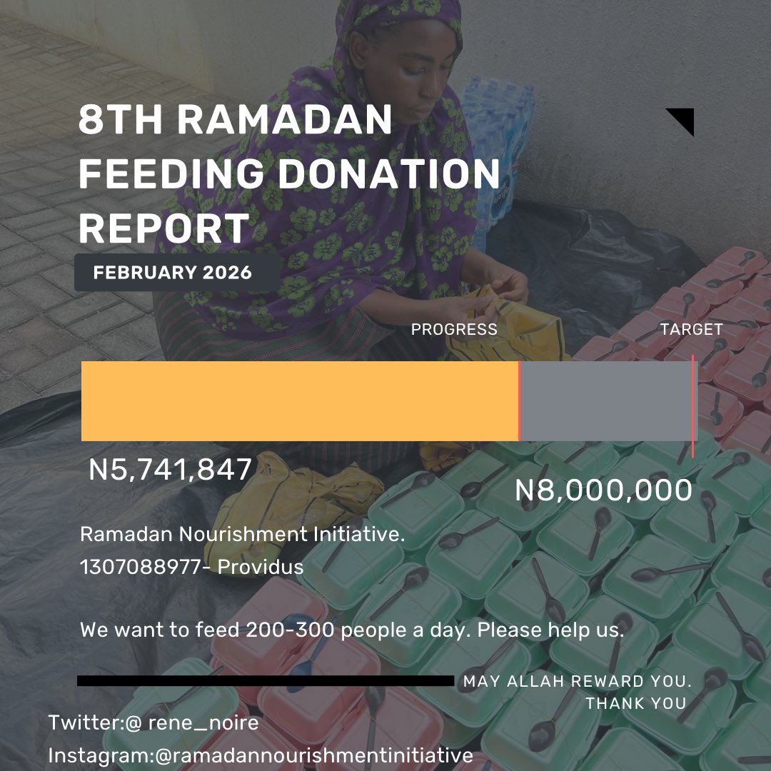 Rene_noire's tweet photo. Salam Alaykum, please I humbly ask for your support. Prices are going up everyday so I want to buy the rest of the things we need. Please help. 

To support, please donate to 
Ramadan Nourishment Initiative 
1307088977
Providus bank 

May Allah reward you. Amin

#ramadanfeedingprogramwithrene