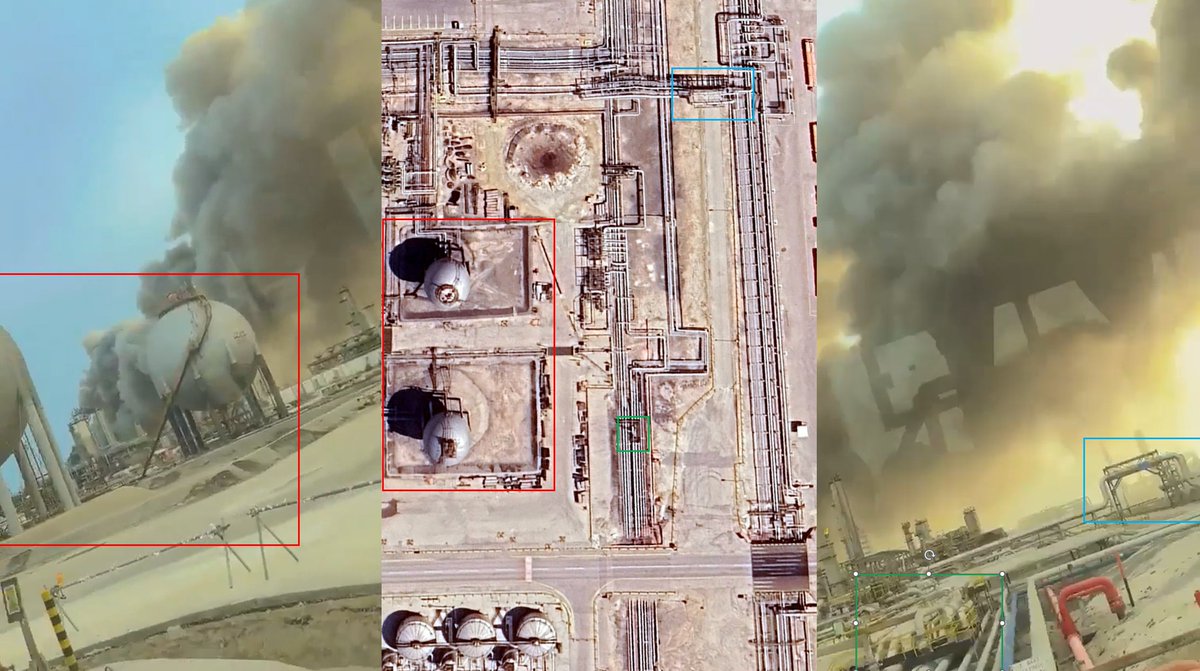 john_marquee's tweet photo. Geolocation of a video showing a fire at the Saudi Aramco facility is Ras Tanura.

Approximate POV: 26.69105, 50.09659

Rough location of fire: 26.6949, 50.0972 https://t.co/DkBnN37PxY