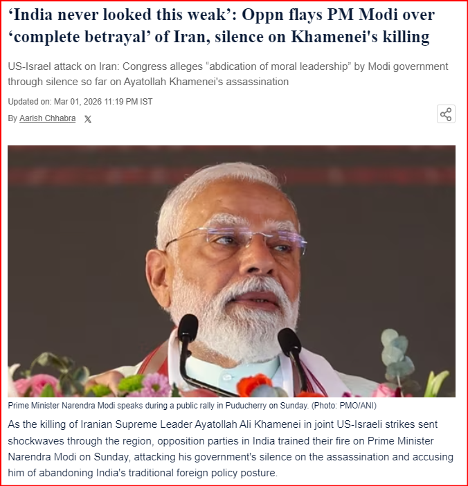 SDPI criticizes PM Narendra Modi’s silence after the reported US-Israeli airstrikes that killed Iran’s Supreme Leader on 28 Feb 2026. At a time of rising West Asia tensions, India’s muted response risks its moral standing, regional balance, and diaspora safety. #Iran #IranWar