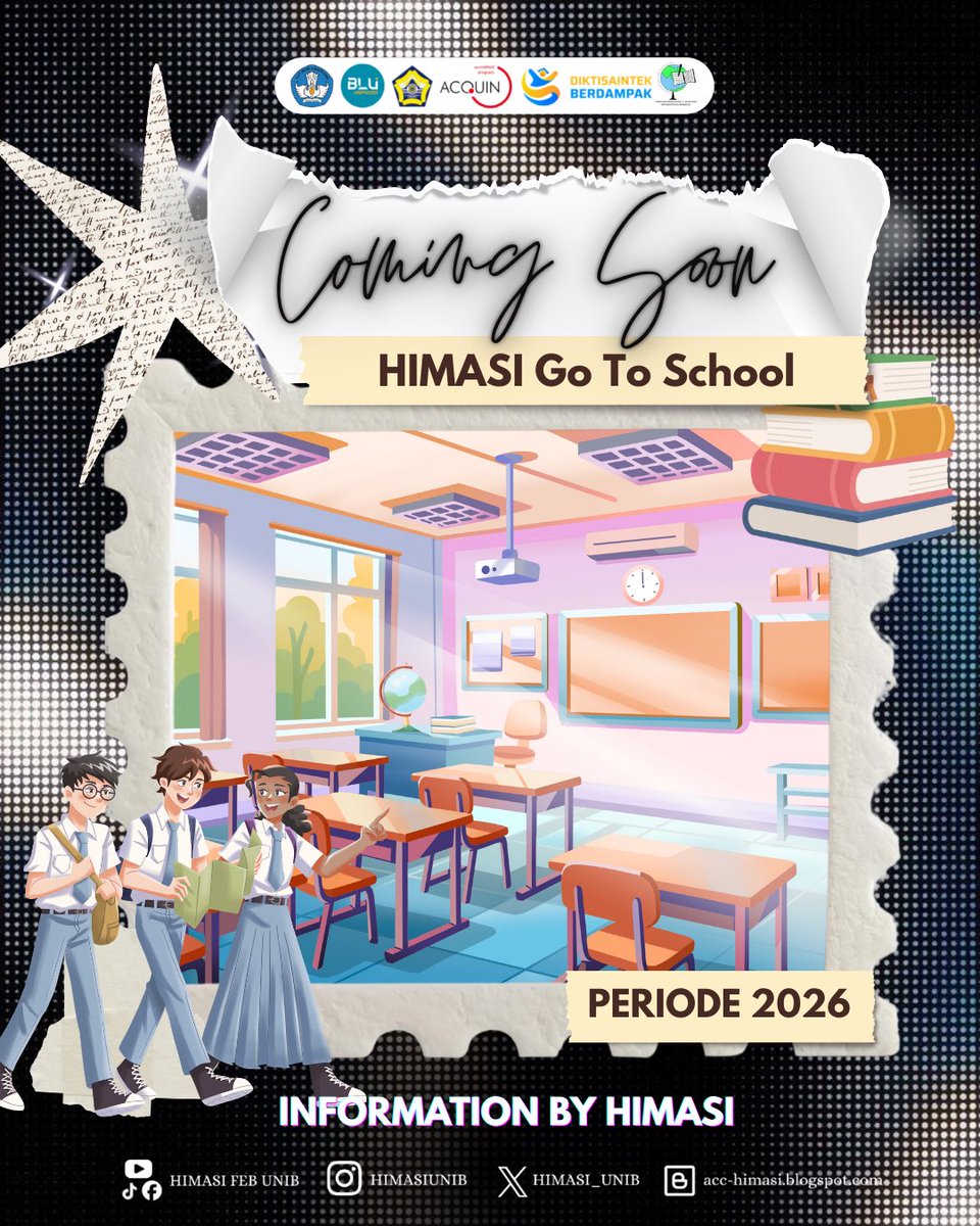 🏫*[_𝑯-3 𝑯𝑰𝑴𝑨𝑺𝑰 𝑮𝑶𝑬𝑺 𝑻𝑶 𝑺𝑪𝑯𝑶𝑶𝑳 2026_]*🏫

Assalamualaikum warahmatullahi wabarokatuh.

_“Realizing an Intelligent and Character Driven Generation Through the Accounting Study Program at the University of Bengkulu.”_

Mewujudkan generasi yang cerdas dan