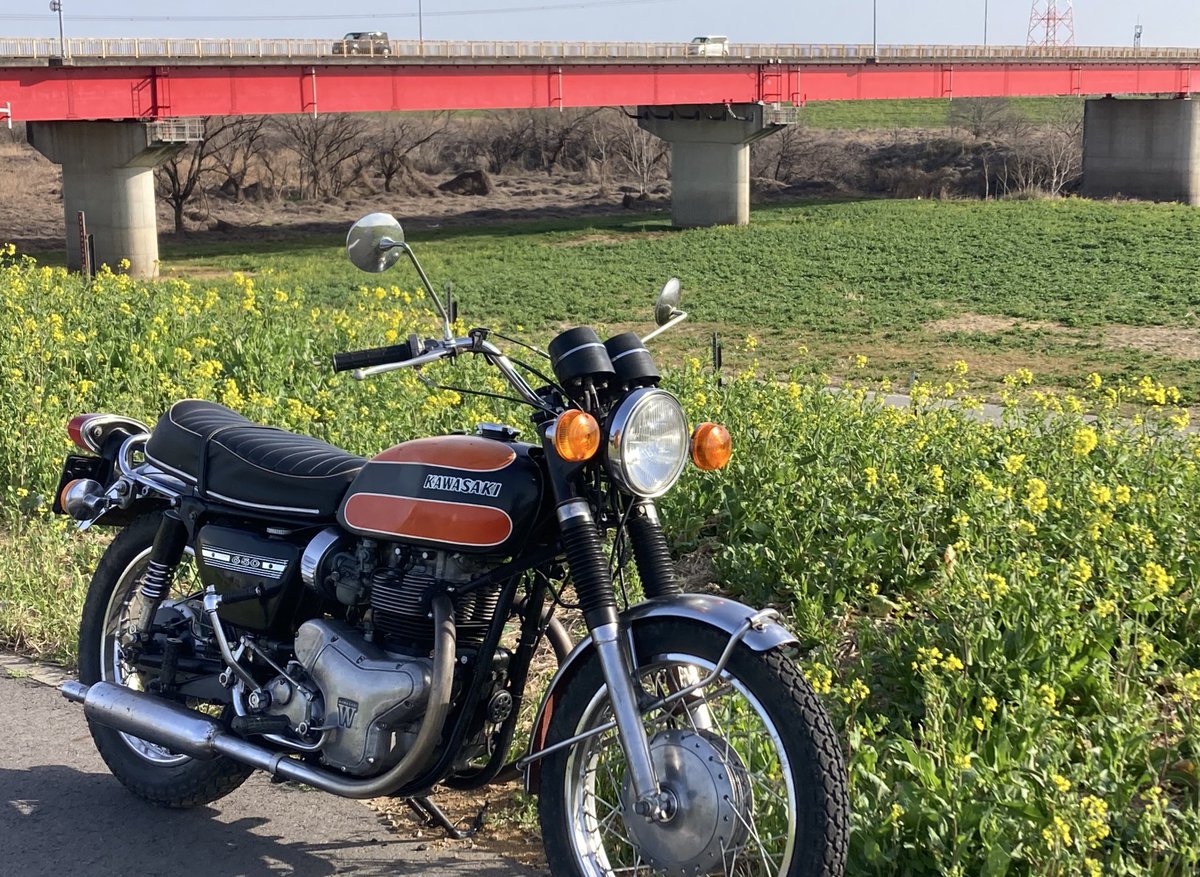 kenichi4424's tweet photo. 1971年式がガレージに仲間入りです。

今年はオフ遊びに出かけるのが減りそうだな。

いや、フラット林道ならこれでも行けるか
#w1sa https://t.co/4zyyJFuDm9