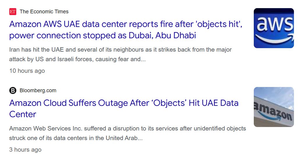 Amazon Data Centre struck by Iran Think about it - the AI revolution ...