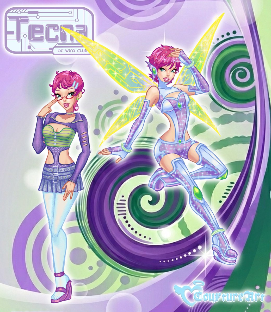 couxtureart's tweet image. My own winx club reboot part 6: Tecna 💜💚👾 #winx #winxclub