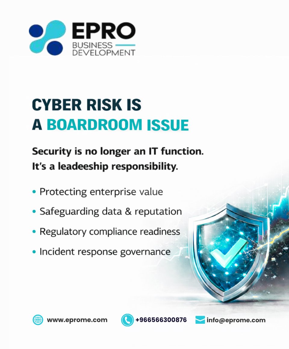Cyber risk is a boardroom issue.

Security = Leadership responsibility.

Protect value. Safeguard data. Stay compliant. Govern incidents.

That’s how resilient organizations lead.

#CyberSecurity #Governance #Leadership #RiskManagement