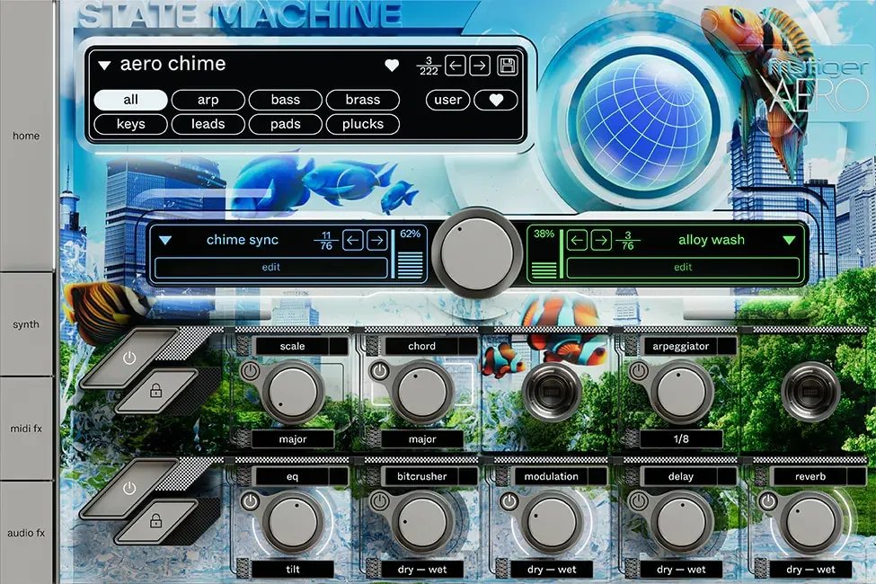 cfm_sonicwire's tweet photo. 【新作情報】
2000年代初頭の「透明感」あるサウンドを収録『State Machine Frutiger Aero』が登場！

💧水滴のように弾けるプラック 
🫧泡のようなアルペジオ
🎹ドリーミーで澄み切った鍵盤

200種類の即戦力プリセットを備え、楽曲に「抜け感」をプラスします。 
https://t.co/sbrB6VB1I8 https://t.co/ZmmwZawiZC