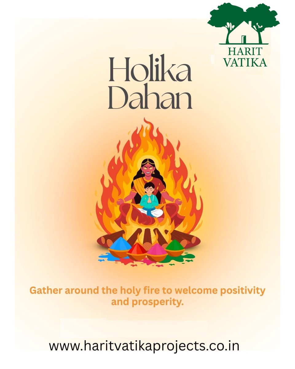 HaritVatika's tweet photo. 🔥✨Holika Dahan ✨🔥

May the sacred fire of Holika Dahan burn away all negativity and illuminate your life with happiness, prosperity, and new beginnings.

May this festival bring new opportunities and bright beginnings to you and your family.

Harit Vatika Projects Pvt. Ltd. https://t.co/BUhwGyc9rM