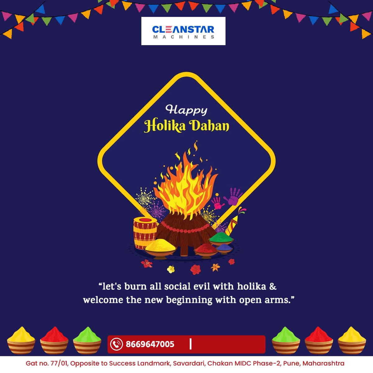 punecleanstar's tweet photo. May this Holika Dahan burn away all negativity, worries, and obstacles from your life and fill your heart with happiness and success.
Happy Holika Dahan 2026!

#HolikaDahan2026 #HappyHolikaDahan #FestivalOfVictory #Holi2026 #FestivalOfColors #SpreadHappiness https://t.co/V2H5GphG8D