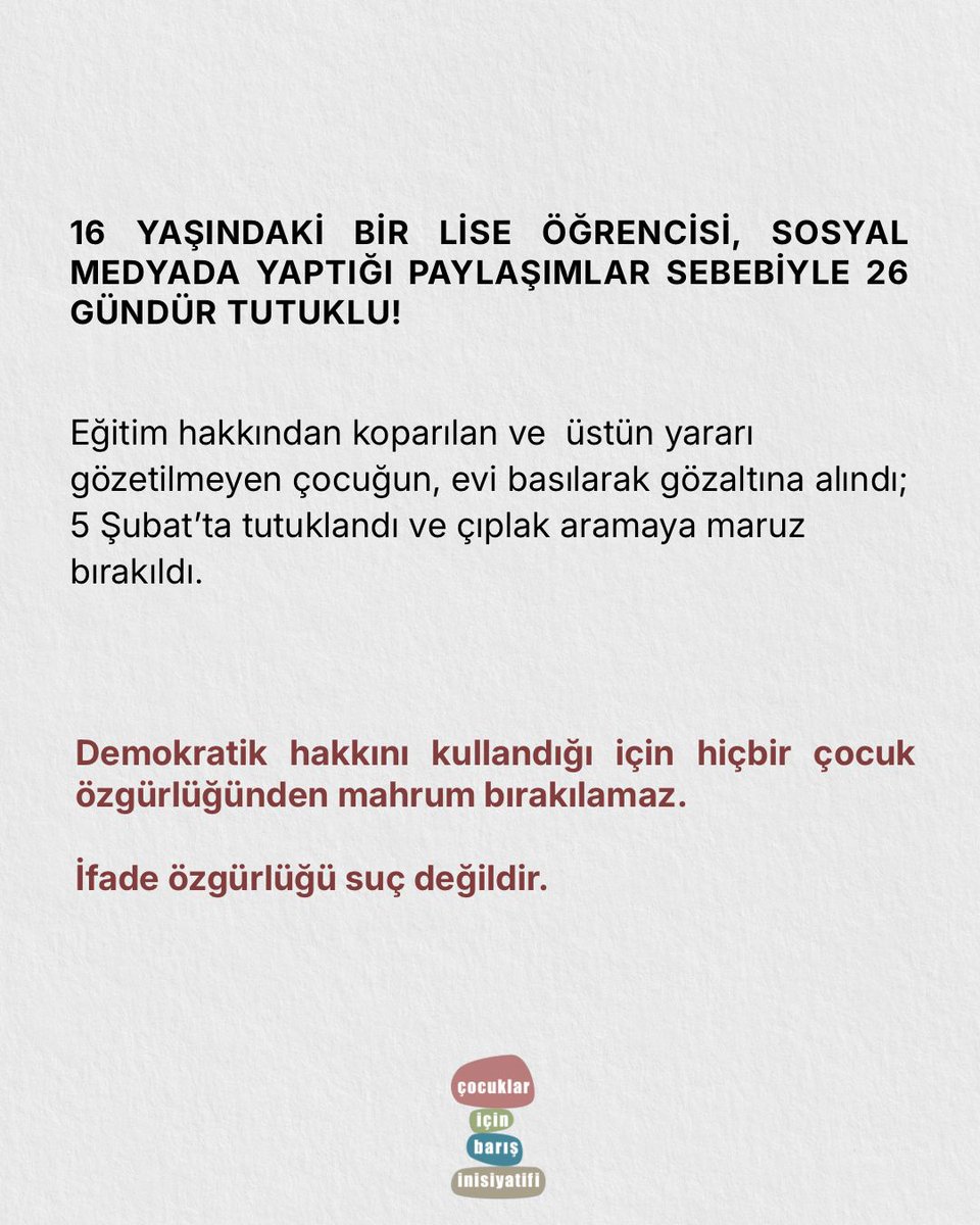 Çocuklar İçin Barış İnisiyatifi tweet media