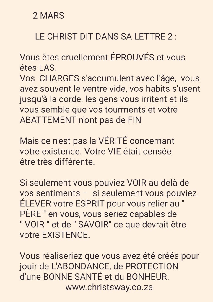 MaintenantEt's tweet photo. #LesLettresDuChrist
#Lettre2
#2Mars
#ConscienceChristique
#VoieChristique
#Christ
Ces Lettres sont téléchargeables gratuitement sur https://t.co/HK6nmbRunu https://t.co/k4xHbFw0Ji