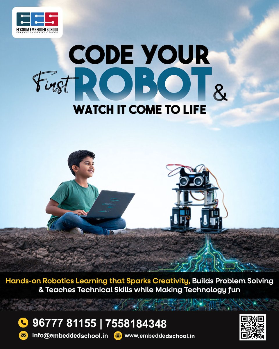 EmbeddedSchool's tweet photo. ๐ Code Your First Robot & Watch It Come to Life ๐ค
#ElysiumEmbeddedSchool #Robotics #RoboticsTraining #Education #Innovation #RoboticsClass #EngineeringForKids #SmartLearning #AIForKids #CreativeLearning #RoboticsWorkshop #SkillDevelopment #studenttraining #embeddedtraining https://t.co/H2scEqdmjh