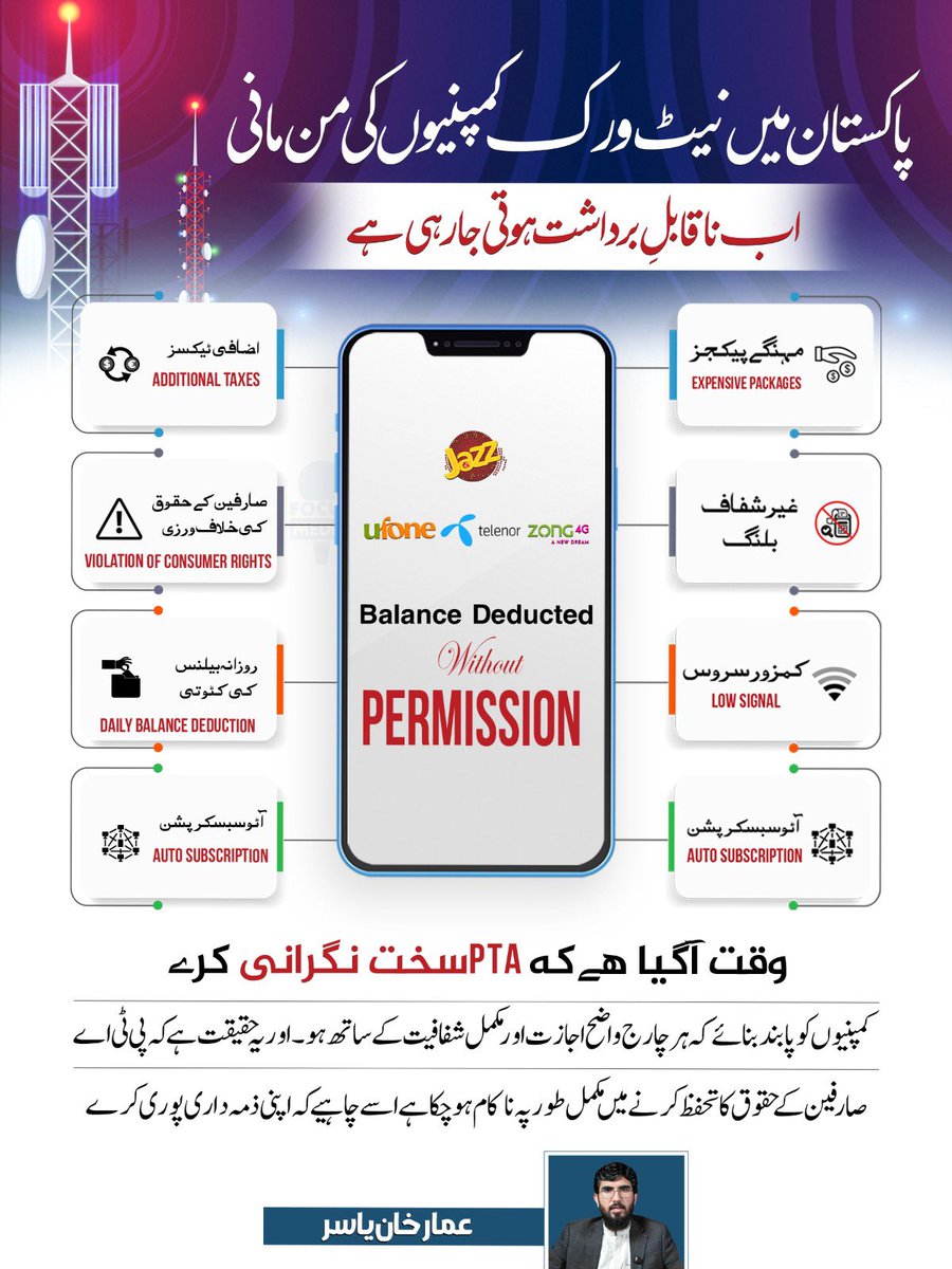 جاز/ زونگ/ ٹیلی نار / یوفون سب کے سب بکواس ترین نیٹورک اتنے مہنگے پیکجز انٹرنیٹ سپیڈ لائیو سٹریمنگ نا ہونے کے برابر کیا ان کے خلاف کارروائی ہو سکتی ہے یہ نہیں؟

مہنگا پیکج انٹرنیٹ سپیڈ صفر

معزز صارفین آئیں سب مل کر ان چور کمپنیوں کے خلاف آواز اٹھائیں