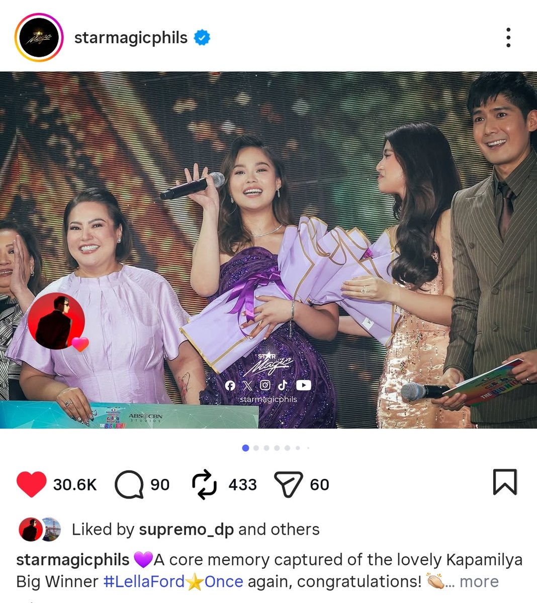 maldita_bunana's tweet photo. Nasa Big Night na yan at naka-liked din agad sa kanyang Big Winner 💜

Super duper proud Kuya DJ sa kanyang Lelang

#LellaFord https://t.co/bHu0fygnup