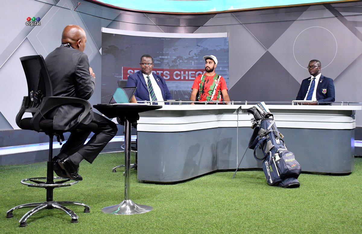 Sports Check:

<a href="/MistaWahome/">Daniel N Wahome, LBW</a> converses with James Ondigo, Vice President of the Junior Golf Foundation; Ali Khimji, Coach of Team Kenya; and Brian Akun, Vice Chair of the Kenya Golf Union, regarding the 2026 Victoria Cup.

#KBCniYetu ^MS

📸 <a href="/smayira/">Selestus Mayira</a>