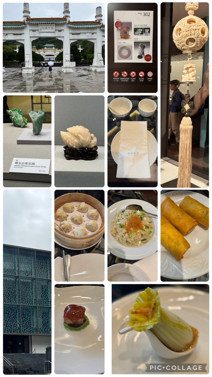 parfagefrantz's tweet photo. 3日目…朝一で故宮博物院へ。
白菜と豚の角煮は両方とも展示がなくて（事前に知ってたけど）残念。お昼のレストランでお宝を模した料理を食べて本物は次回のお楽しみに。夜は士林夜市にGO！お祭りの屋台みたいで楽しい♪臭豆腐デビューしました臭かった笑 https://t.co/TmQ1JrWEl2