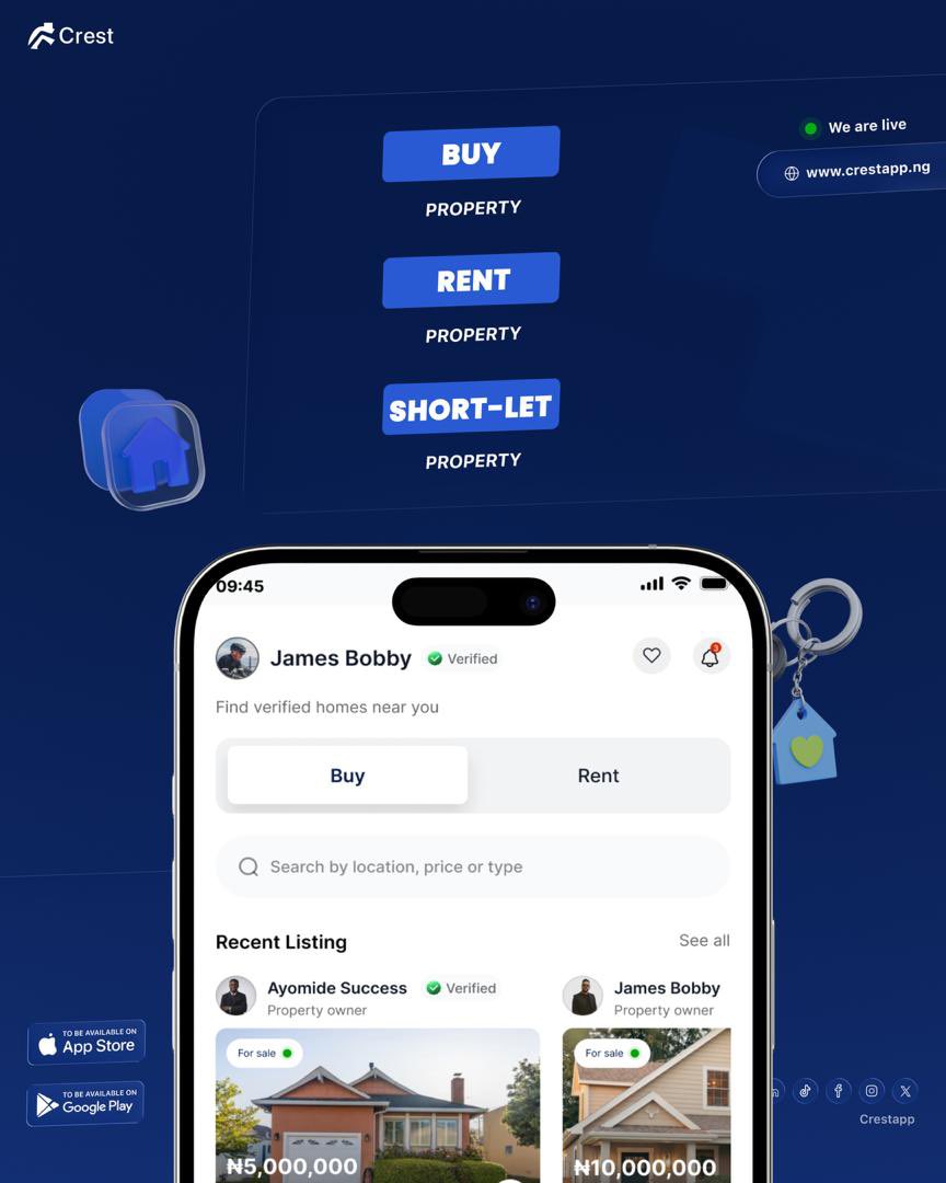 Good morning, and happy official new week of March.

Today, we officially launch the Crest App website: crestapp.ng

This is an open invitation to landlords, tenants, shortlet owners, developers, and lawyers to join our waiting list.

No one deserves to pay exorbitant