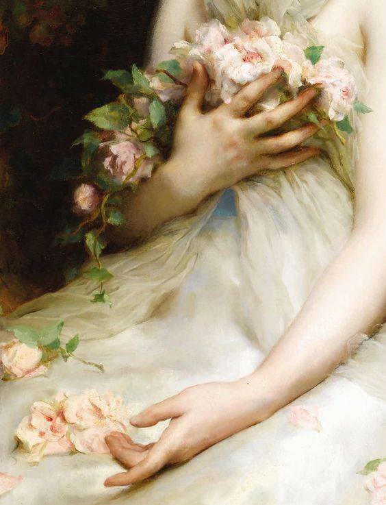 22hrr22min's tweet photo. holding flowers in paintings https://t.co/GwNDSTmHfT