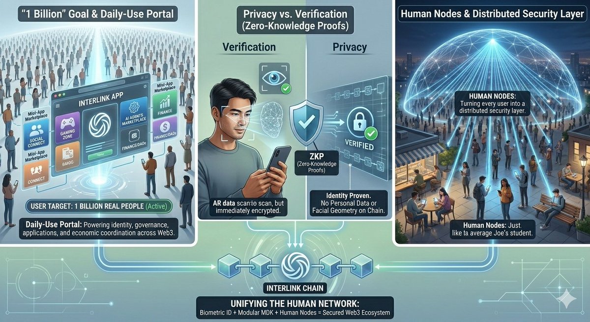 knmadhu143244's tweet photo. InterLink is a human-centric network using biometric verification and Zero-Knowledge Proofs to create a Sybil-resistant ecosystem of one billion "Human Nodes" for fair Web3 governance and applications.
#ITL #ITLX #ITLG #INTERLINKNETWORKLABS #InterLinkAmbassador #InterLinkArmy https://t.co/xbKphI3lxk