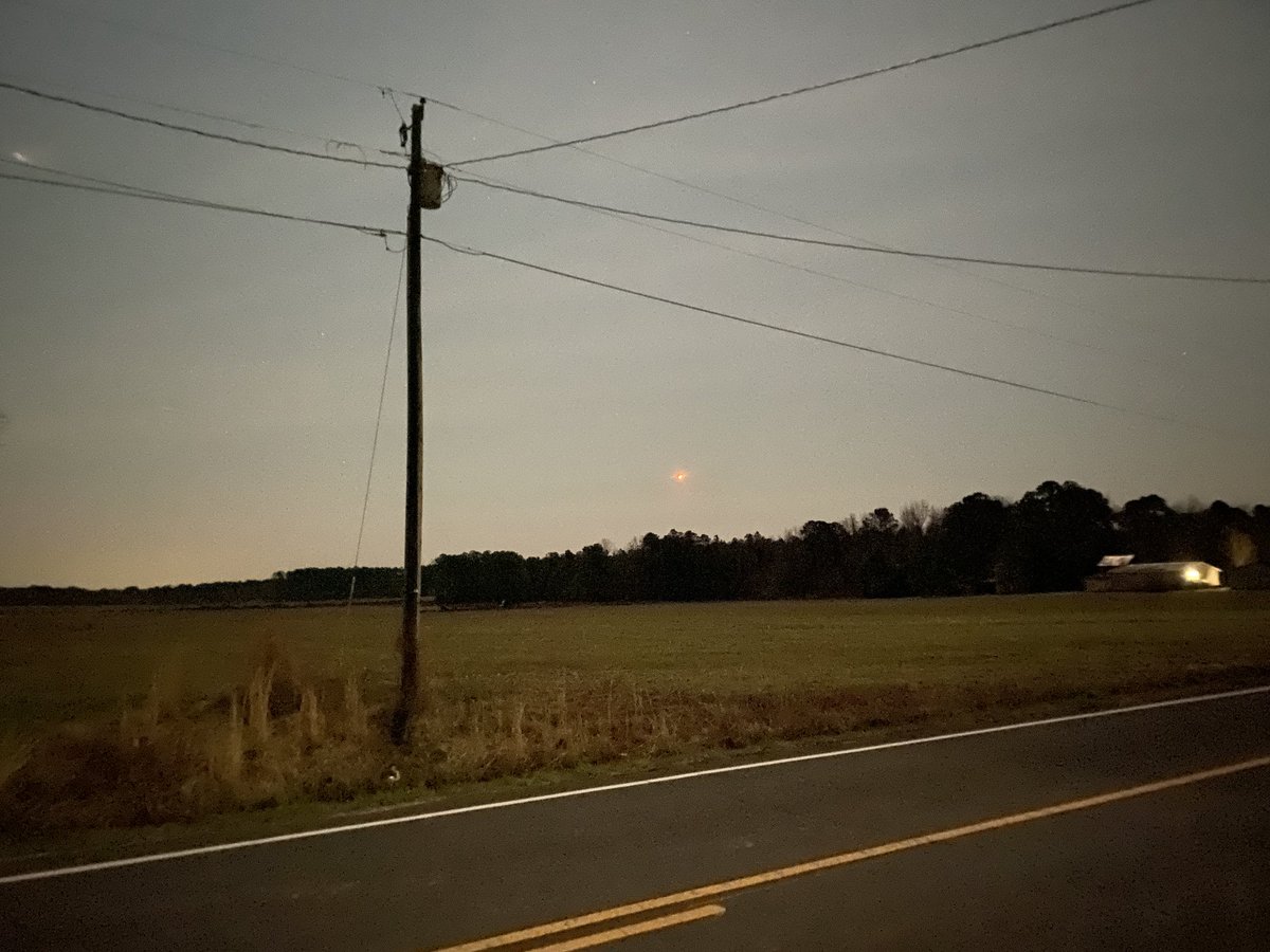 BengtsonJr's tweet photo. #ncwx Spacex launch from Clarkton, NC Brief orange light from first stage, then found main rocket near Arcturus https://t.co/36jbfb7PzT