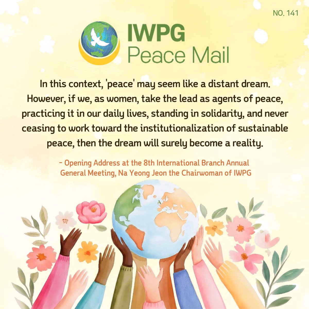 IWPG11's tweet photo. ๐ผPeace Mail No.141
๐EN : https://t.co/obGLNniKta
๐KO : https://t.co/Vw0ERhUJKk
#PeaceMail #Peace_Message #IWPG_Peace_Mail #IWPG #Na_Yeong_Jeonย #์ธ๊ณ์ฌ์ฑํํ๊ทธ๋ฃน https://t.co/2EiqogDvRP