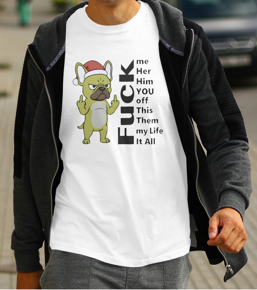haneenshirtcom's tweet image. I’ve been thinking: this Pug giving the middle finger in a Santa hat literally cracks me up every time! Just screams holiday spirit, right? 😂 Anyone else love a little cheeky humor during the festive season? haneenshirt.com/product/t-shir…

#PugLife #HolidayHumor