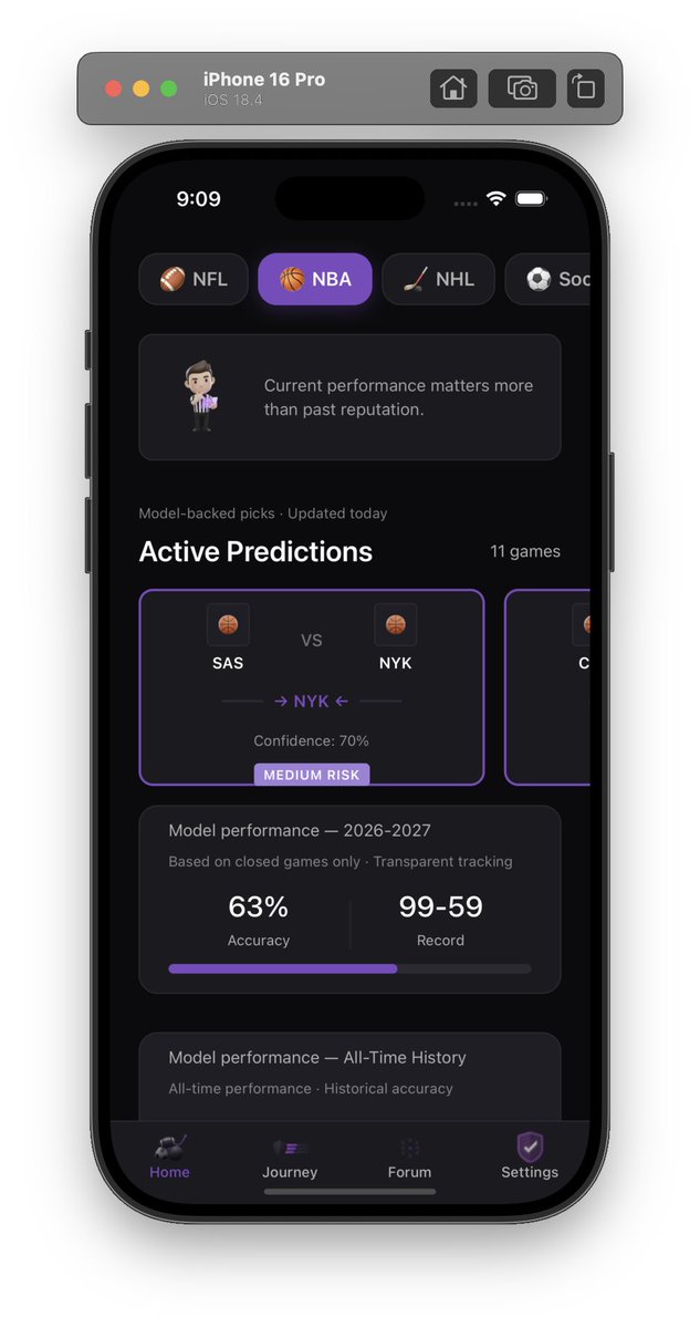 SudoSport's tweet photo. 🚀 Launch Update

The SudoSports web is almost done, and the mobile app is nearly ready too.

We’re currently dealing with a licensing issue, but launch is very close

Stay tuned

If you want predictions without the sweat…wait for SudoSports🏀📊

#Launch #SportsAI #BuildInPublic https://t.co/vVFPPr7AL9