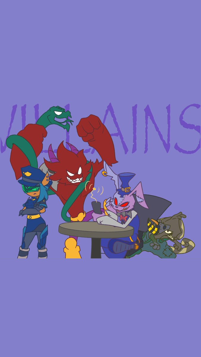 これはヴィランズの中でもおなじみ枠の4キャラの落書き

(めっっちゃ過去絵)

#ヴィランズ 
#OC #fleetcat